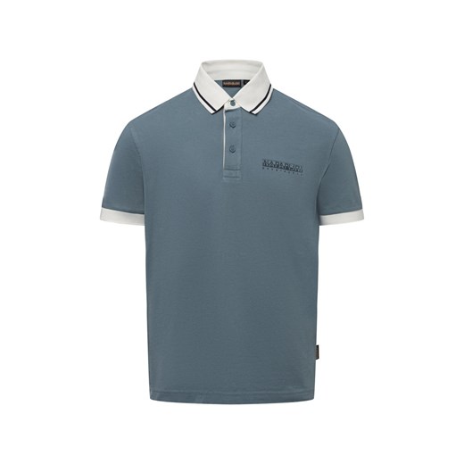 Napapijri Męska koszulka polo - E-Zeri Mężczyźni Bawełna szary jednolity ze sklepu vangraaf w kategorii T-shirty męskie - zdjęcie 179209798
