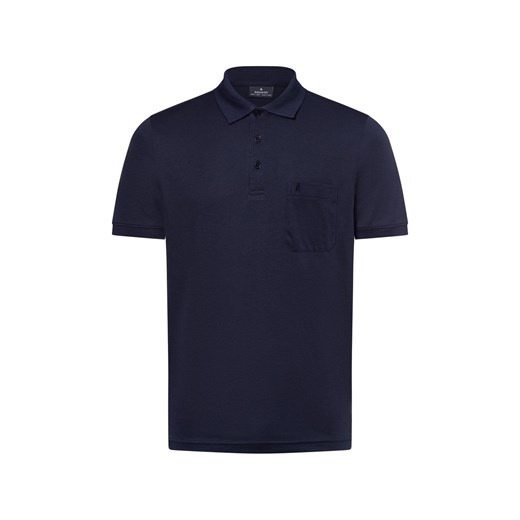 Ragman Męska koszulka polo Mężczyźni granatowy jednolity ze sklepu vangraaf w kategorii T-shirty męskie - zdjęcie 179209816