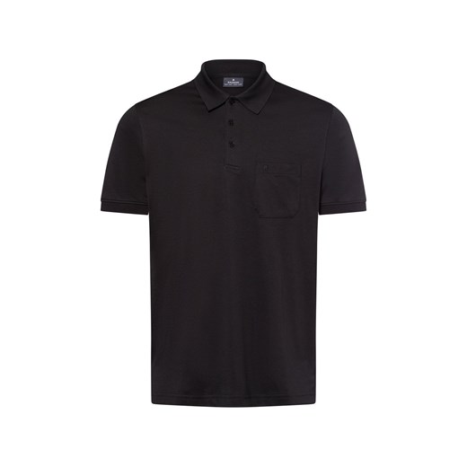 Ragman Męska koszulka polo Mężczyźni czarny jednolity ze sklepu vangraaf w kategorii T-shirty męskie - zdjęcie 179209817