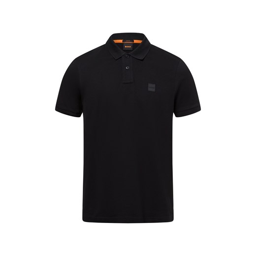 BOSS Orange Męska koszulka polo - Passenger Mężczyźni Bawełna czarny jednolity ze sklepu vangraaf w kategorii T-shirty męskie - zdjęcie 179209818