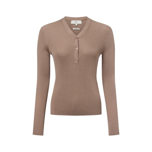 IPURI Sweter damski z dzianiny Kobiety Lyocell kitt jednolity ze sklepu vangraaf w kategorii Swetry damskie - zdjęcie 179209825