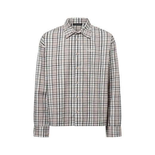 PEGADOR Bluza męska BEVILL Mężczyźni Comfort Fit Bawełna kitt w kratkę ze sklepu vangraaf w kategorii Koszule męskie - zdjęcie 179209827