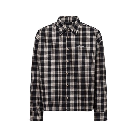 PEGADOR Bluza męska BEVILL Mężczyźni Comfort Fit Bawełna antracytowy w kratkę ze sklepu vangraaf w kategorii Koszule męskie - zdjęcie 179209828