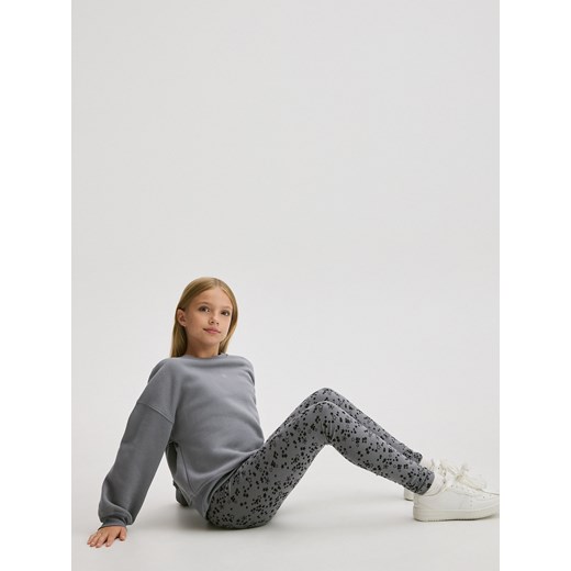 Reserved - Wzorzyste legginsy - ciemnoszary Reserved 158 (12 lat) okazja Reserved