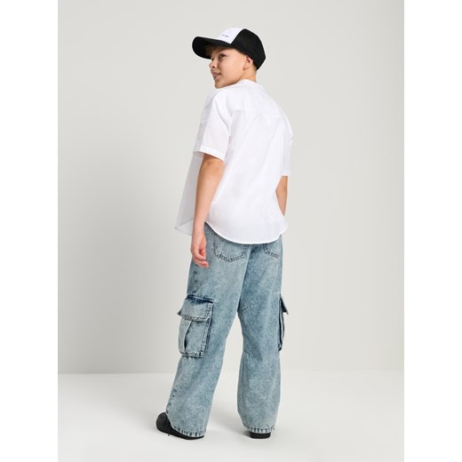 Sinsay - Koszula z domieszką lnu - biały Sinsay 164 Sinsay