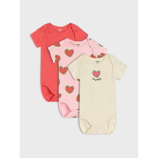 Sinsay - Body 3 pack - kremowy ze sklepu Sinsay w kategorii Odzież dla niemowląt - zdjęcie 179212967