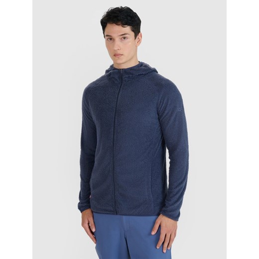 Męska bluza trekkingowa z kapturem Primaloft Active 4F 4FWSS25TFSWM473 - granatowa ze sklepu Sportstylestory.com w kategorii Bluzy męskie - zdjęcie 179216639