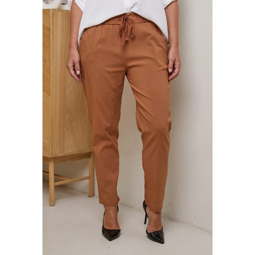 Curvy Lady Spodnie w kolorze brązowym ze sklepu Limango Polska w kategorii Spodnie damskie - zdjęcie 179217057