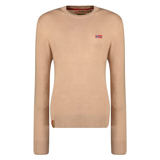 Geographical Norway Sweter &quot;Fabrizia&quot; w kolorze jasnobrązowym Geographical Norway S okazja Limango Polska
