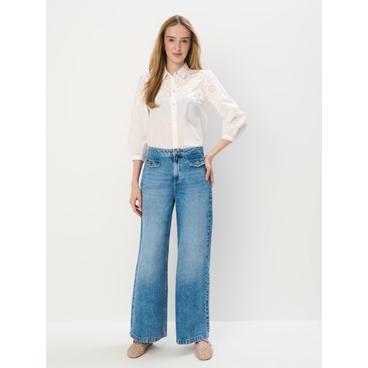 Mohito - Bawełniana koszula z haftem - biały Mohito 32 Mohito