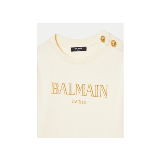 Balmain Bluza BV4B10-Z0081 102 Écru Regular Fit 12Y MODIVO