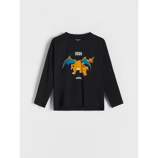 Reserved - Longsleeve oversize Pokémon - czarny ze sklepu Reserved w kategorii T-shirty chłopięce - zdjęcie 179221029