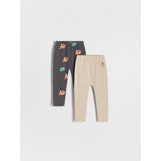 Reserved - Legginsy Looney Tunes 2 pack - ciemnoszary ze sklepu Reserved w kategorii Spodnie chłopięce - zdjęcie 179221127