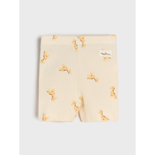 Sinsay - Krótkie legginsy z prążkowanej dzianiny 2 pack - kremowy Sinsay 62 Sinsay