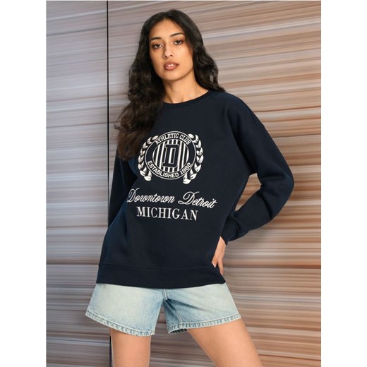 Sinsay - Bluza z długim rękawem - granatowy ze sklepu Sinsay w kategorii Bluzy damskie - zdjęcie 179223338