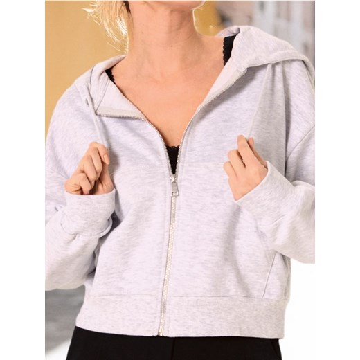 Sinsay - Rozpinana bluza z kapturem - szary ze sklepu Sinsay w kategorii Bluzy damskie - zdjęcie 179223348