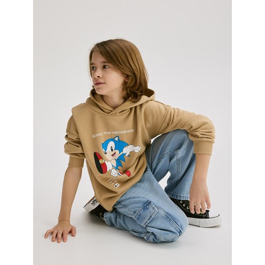 Reserved - Bluza oversize Sonic - beżowy ze sklepu Reserved w kategorii Bluzy chłopięce - zdjęcie 179224586