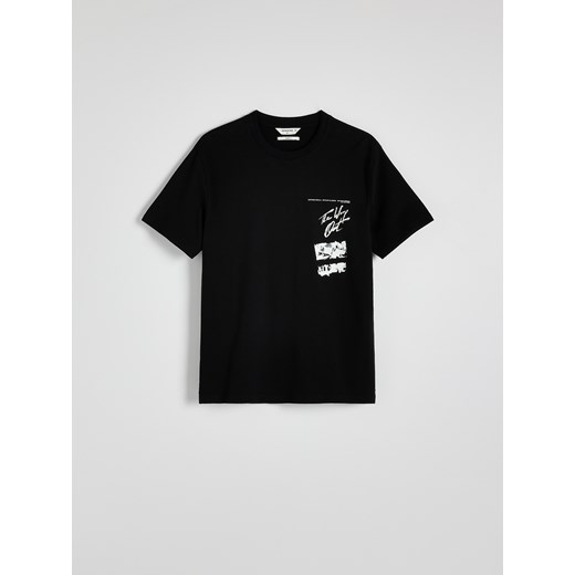 Reserved - T-shirt oversize z nadrukiem - czarny Reserved S okazyjna cena Reserved