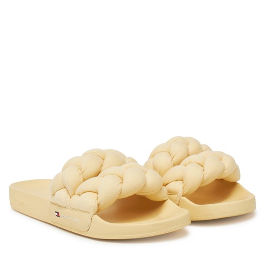 Klapki Tommy Jeans Tjw Braided Slide EN0EN02764 Żółty Tommy Jeans 42 eobuwie.pl