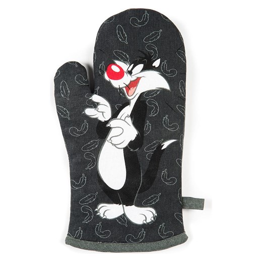 Trendy Kitchen by EXCÉLSA Rękawica kuchenna &quot;Looney Tunes Sylvester&quot; w kolorze czarno-szarym - 32 x 18 cm ze sklepu Limango Polska w kategorii Tekstylia kuchenne - zdjęcie 179225996