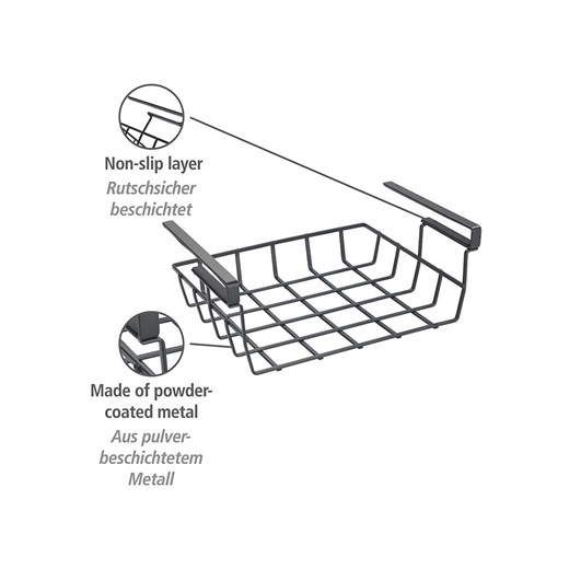 Wenko Kosz &quot;Klea&quot; w kolorze czarnym na regał - 25 x 13 x 34 cm Wenko onesize okazja Limango Polska