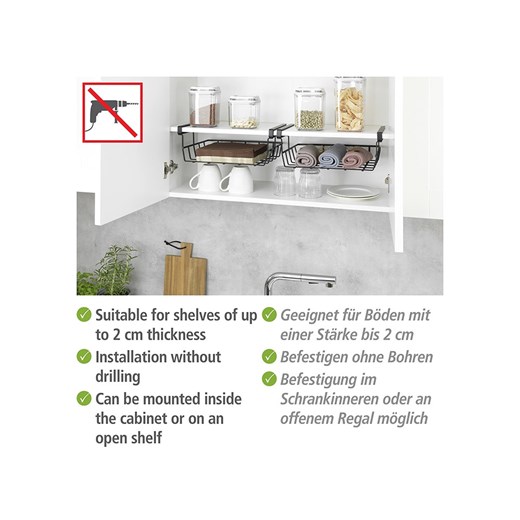 Wenko Kosz &quot;Klea&quot; w kolorze czarnym na regał - 25 x 13 x 34 cm Wenko onesize Limango Polska promocyjna cena