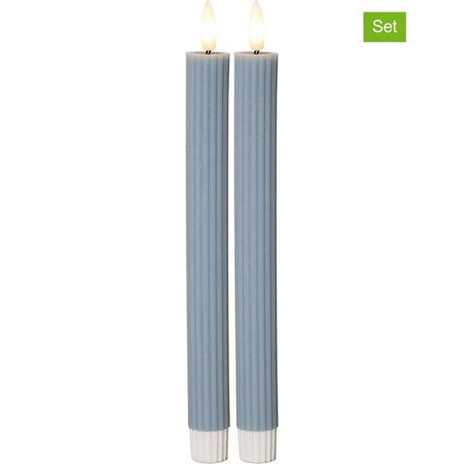 STAR Trading Świece LED (2 szt.) w kolorze niebieskim - wys. 25 cm ze sklepu Limango Polska w kategorii Świeczniki - zdjęcie 179226348