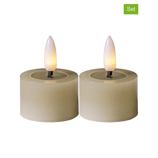 STAR Trading Świece LED (2 szt.) w kolorze beżowym - wys. 5 x Ø 4 cm ze sklepu Limango Polska w kategorii Świeczniki - zdjęcie 179226359