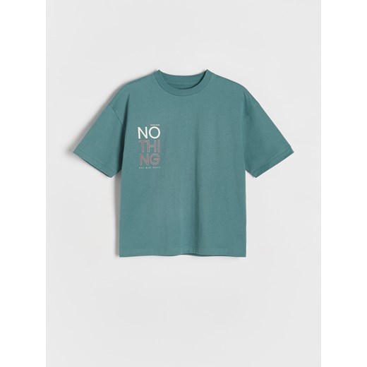 Reserved - T-shirt oversize - jasnoturkusowy Reserved 116 (5-6 lat) wyprzedaż Reserved