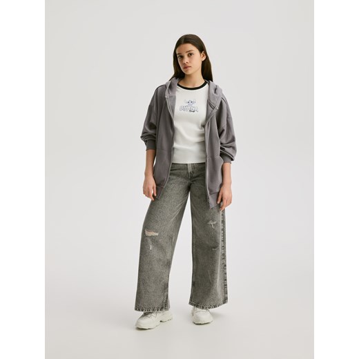 Reserved - Bluza z haftem - ciemnoszary ze sklepu Reserved w kategorii Bluzy dziewczęce - zdjęcie 179227307