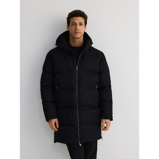 Reserved - Pikowana kurtka z kapturem - czarny Reserved L wyprzedaż Reserved