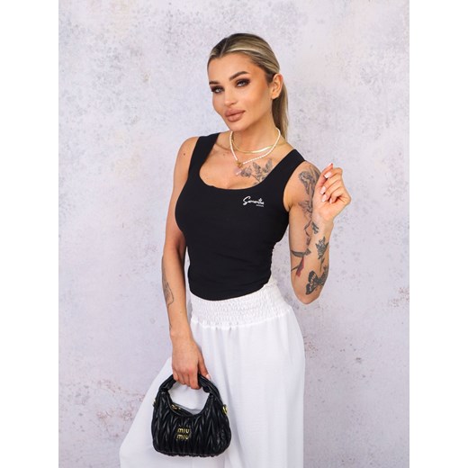 USZTYWNIANY TOP NA RAMIĄCZKACH - CZARNY Olika uniwersalny olika.com.pl
