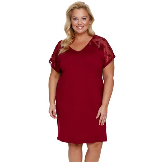 Nocna koszula Doctor Nap TB.7260 burgundy red ze sklepu kontri.pl w kategorii Koszule nocne - zdjęcie 179229459