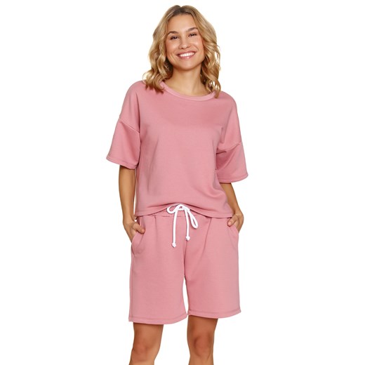 Komplet szorty + bluza Doctor Nap DRS.7220 bluch rose ze sklepu kontri.pl w kategorii Komplety i garnitury damskie - zdjęcie 179229519