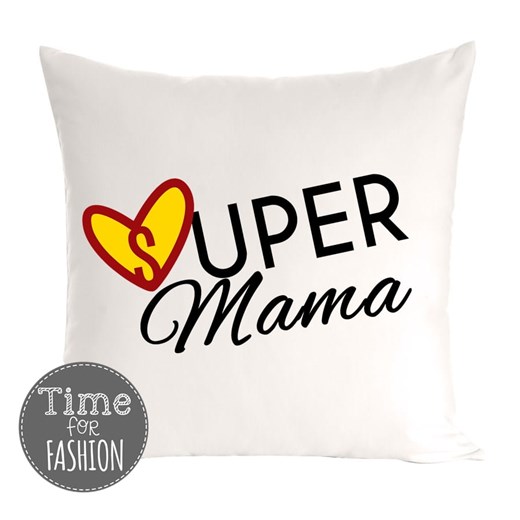 Poduszka"SUPER MAMA +SERCE" ze sklepu Time For Fashion w kategorii Poduszki dekoracyjne - zdjęcie 179230286