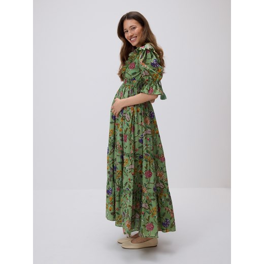 Reserved - Wzorzysta sukienka z bawełny - jasnozielony Reserved XS Reserved