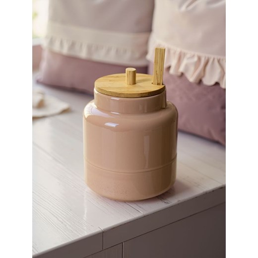 Sinsay - Ceramiczny pojemnik do przechowywania z bambusową łyżeczką - różowy ze sklepu Sinsay w kategorii Dom - zdjęcie 179231647
