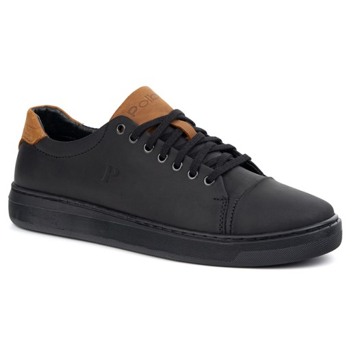 Buty męskie skórzane sneakersy 2109 czarne z brązem ze sklepu butyolivier w kategorii Trampki męskie - zdjęcie 179231675