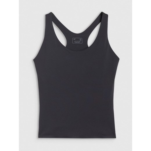 Damski top do jogi 4F 4FWSS25TFSLF428 - czarny ze sklepu Sportstylestory.com w kategorii Bluzki damskie - zdjęcie 179232145