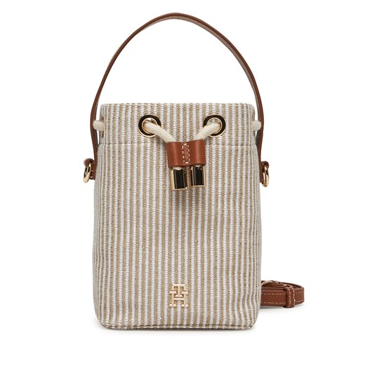 Torebka Tommy Hilfiger Th Premium Beach Le Bucket AW0AW17215 Beżowy Tommy Hilfiger one size eobuwie.pl