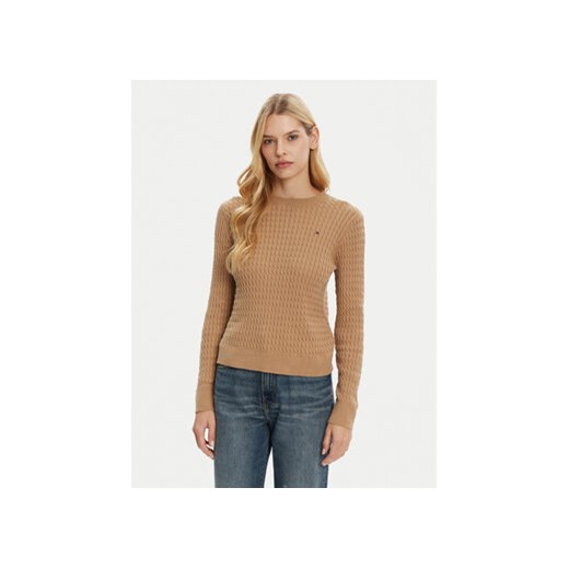 Tommy Hilfiger Sweter WW0WW44993 Brązowy Regular Fit ze sklepu MODIVO w kategorii Swetry damskie - zdjęcie 179235826