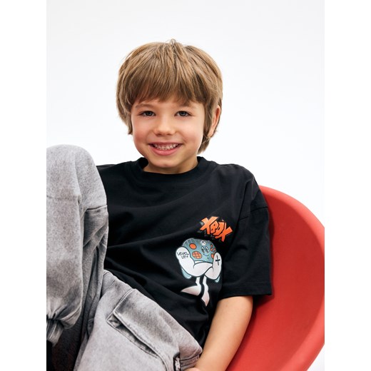 Reserved - T-shirt oversize Xbox - czarny ze sklepu Reserved w kategorii T-shirty chłopięce - zdjęcie 179236286