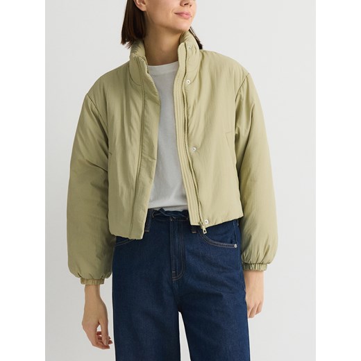 Reserved - Kurtka bomber oversize z ociepleniem - oliwkowy ze sklepu Reserved w kategorii Kurtki damskie - zdjęcie 179236557