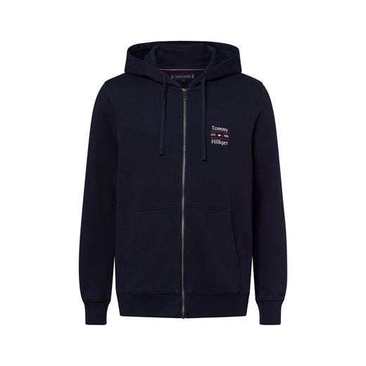 Tommy Hilfiger Męska kurtka z kapturem Mężczyźni Bawełna granatowy jednolity ze sklepu vangraaf w kategorii Kurtki męskie - zdjęcie 179236727