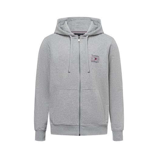 Tommy Hilfiger Męska kurtka z kapturem Mężczyźni Bawełna jasny szary jednolity ze sklepu vangraaf w kategorii Kurtki męskie - zdjęcie 179236728