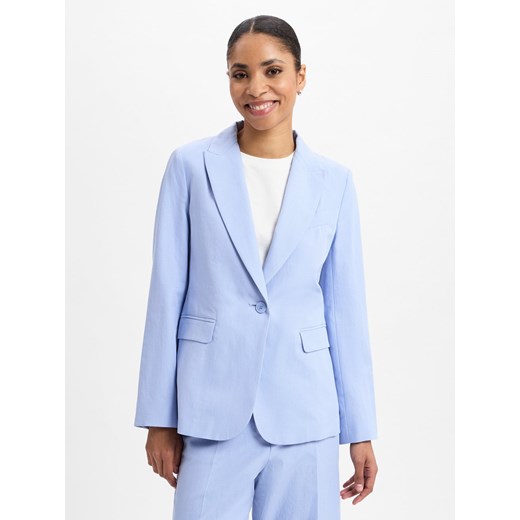 Weekend Max Mara Marynarka damska - Quito Kobiety Bawełna jasnoniebieski jednolity ze sklepu vangraaf w kategorii Marynarki damskie - zdjęcie 179236755