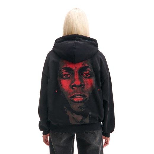 Cropp - Czarna bluza hoodie Lil Wayne - czarny ze sklepu Cropp w kategorii Bluzy damskie - zdjęcie 179236846