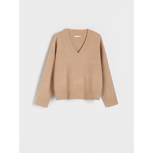 Reserved - Sweter oversize - beżowy ze sklepu Reserved w kategorii Swetry damskie - zdjęcie 179238016