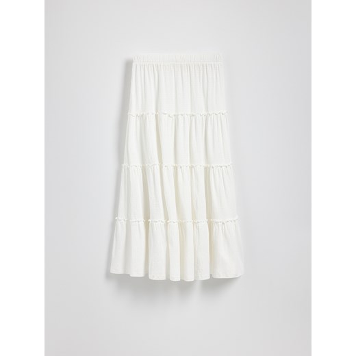 Reserved - Muślinowa spódnica maxi - biały Reserved S Reserved