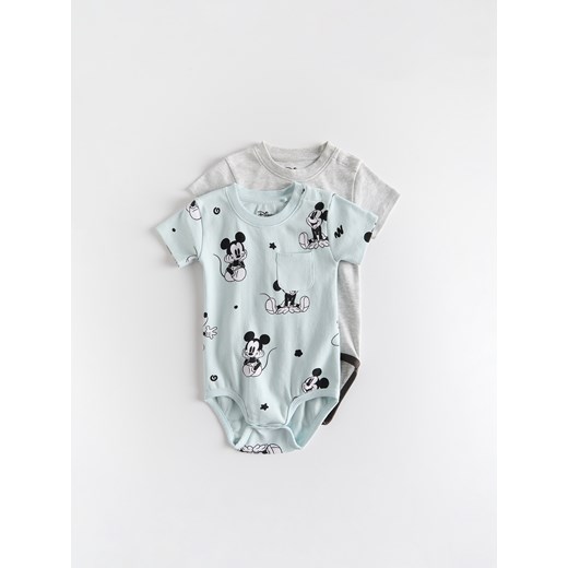 Reserved - Bawełniane body Mickey Mouse 2 pack - jasnoniebieski ze sklepu Reserved w kategorii Odzież dla niemowląt - zdjęcie 179238516
